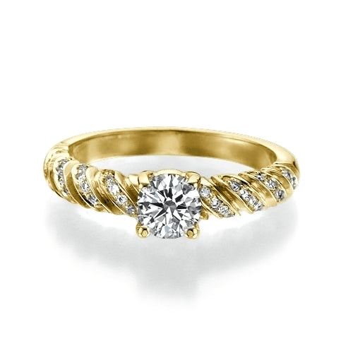 טבעת יהלומים זהב צהוב מקולקציית הוינטאג' הייחודית