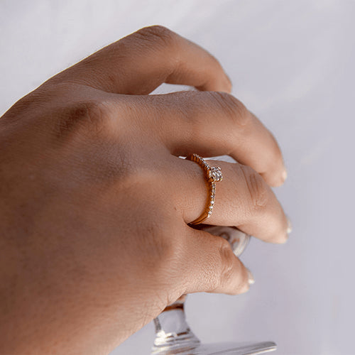 טבעת אירוסין זהב צהוב "רומי"