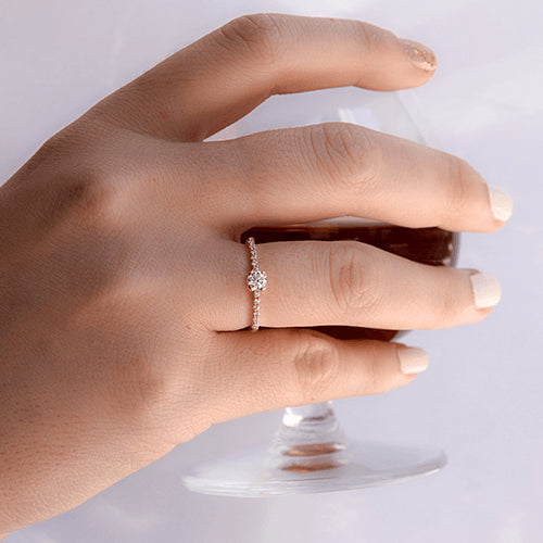 טבעת אירוסין זהב צהוב "רומי"