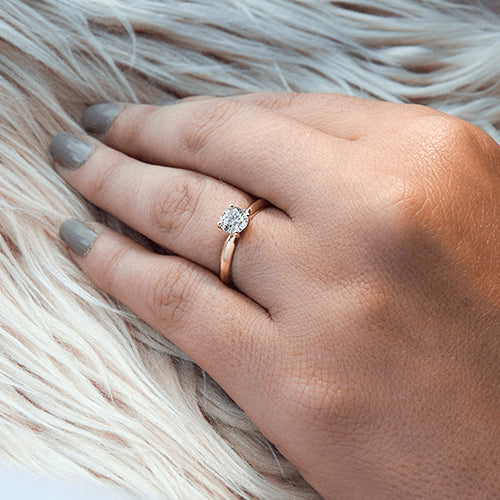 טבעת אירוסין סוליטר זהב צהוב "מדונה"