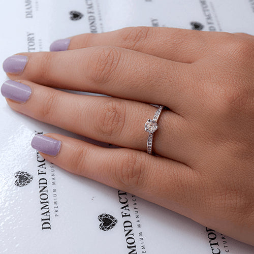 טבעת אירוסין זהב לבן "אמה"