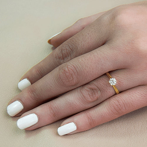 טבעת אירוסין זהב צהוב "אמנדה" 0.41 בעיצוב קלאסי