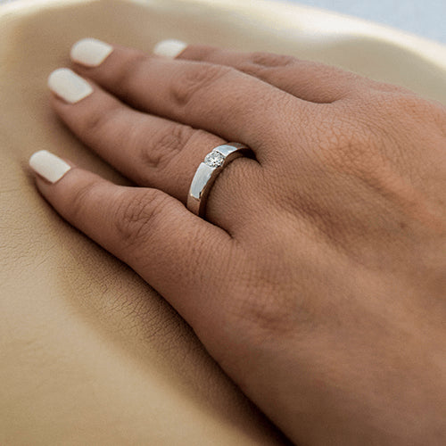 טבעת אירוסין אליס זהב לבן