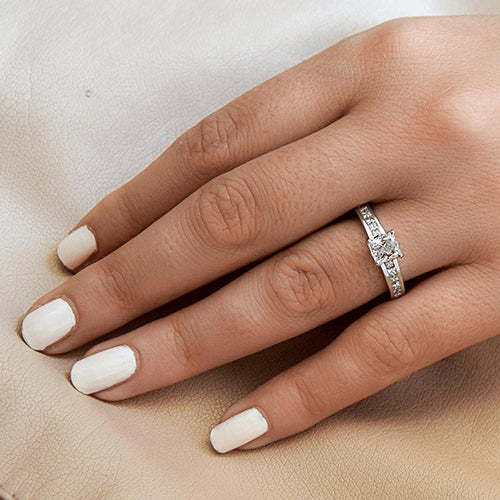 טבעת אירוסין קיסר זהב לבן