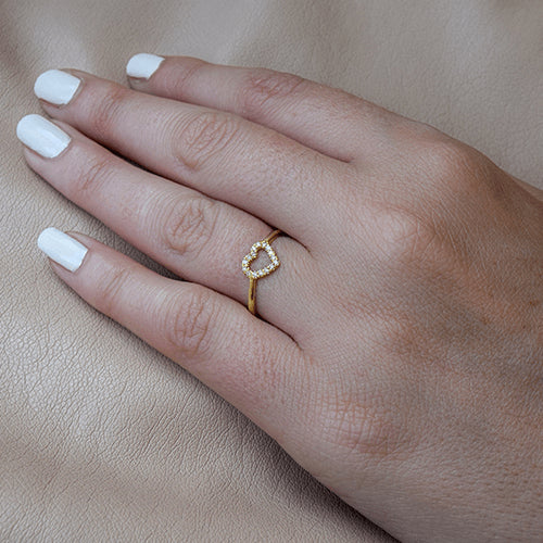 טבעת יהלומים "לב"