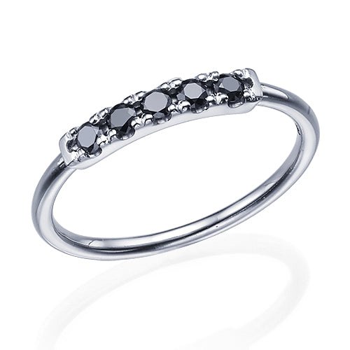 טבעת יהלומים שחורים