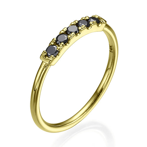 טבעת יהלומים שחורים