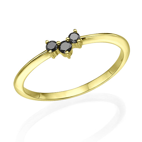 טבעת מעוצבת מזהב צהוב