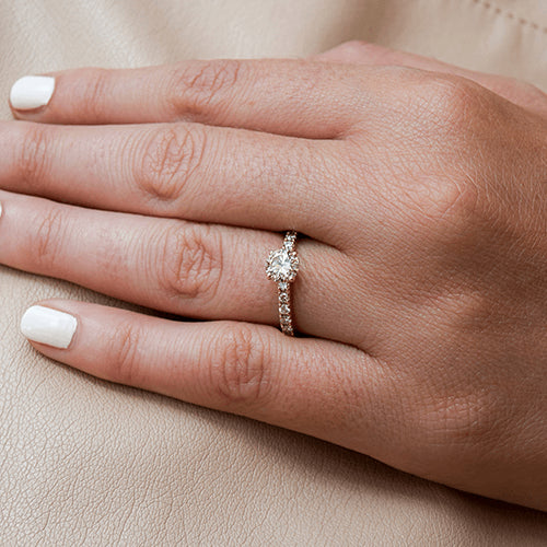 טבעת יהלומים זהב צהוב "בר"