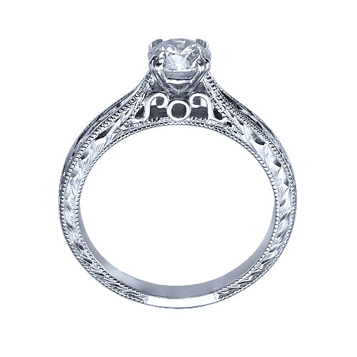 טבעת אירוסין זהב לבן וינטאג'