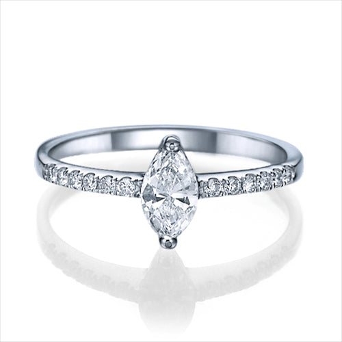 טבעת יהלומים "אלזה" מרקיזה זהב לבן