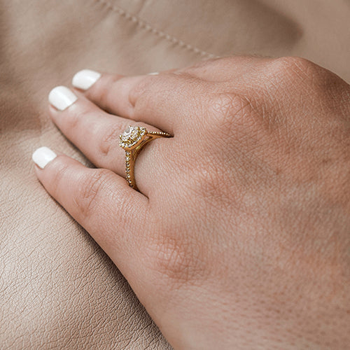 טבעת זהב צהוב "אלה"