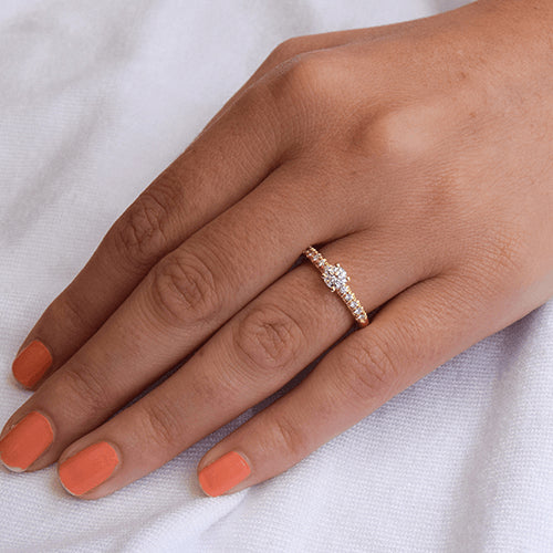 טבעת אירוסין זהב צהוב "ניקי"