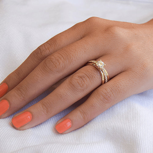 טבעת אירוסין זהב צהוב "קמרון"