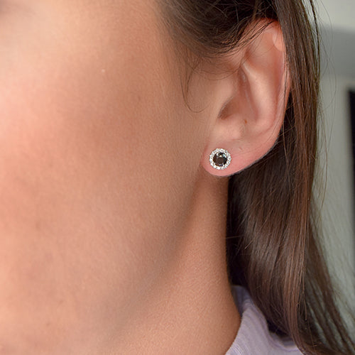 עגילי יהלומים שחורים מרהיבים