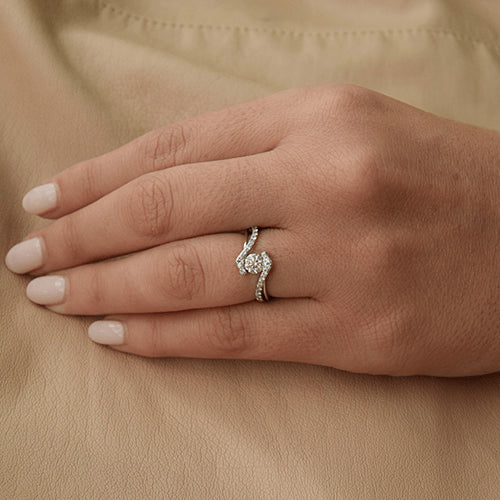 טבעת אירוסין זהב לבן "טארה"