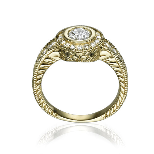 טבעת אירוסין בעיצוב עתיק ויוקרתי