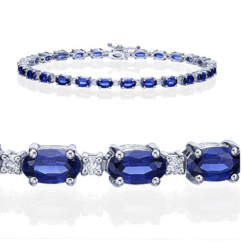 צמיד טניס משובץ יהלומים טבעיים וספירים במשקל 8.40 קראט