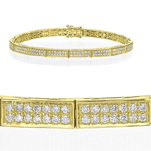 צמיד טניס קשיח מזהב לבן משובץ יהלומים טבעיים 2.50 קראט לאורך כל החוליות
