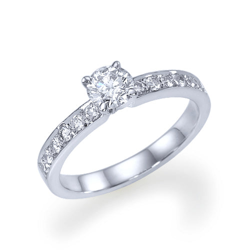 טבעת אירוסין קלאסית זהב לבן "אדל"