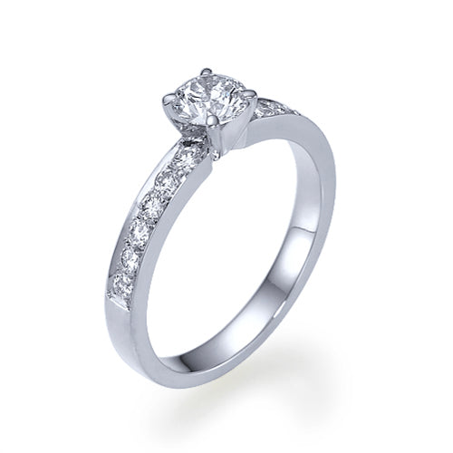 טבעת אירוסין קלאסית זהב לבן "אדל"