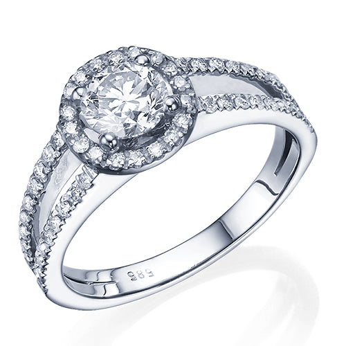 טבעת אירוסין "שאנל" זהב לבן