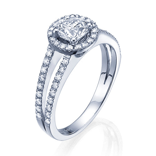 טבעת אירוסין "שאנל" זהב לבן