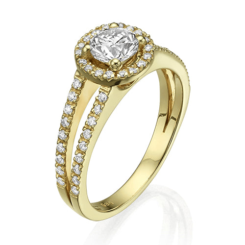 טבעת אירוסין "שאנל" זהב צהוב