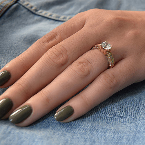 טבעת יהלומים מזהב צהוב "מרסי"