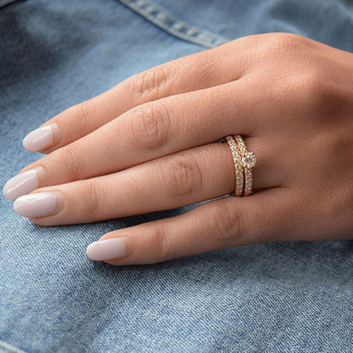 טבעת אירוסין זהב צהוב סט-ניקי במשקל