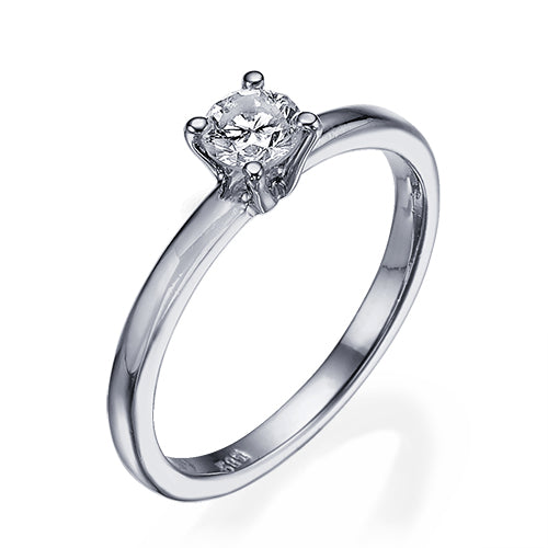 טבעת אירוסין "מרי" זהב לבן