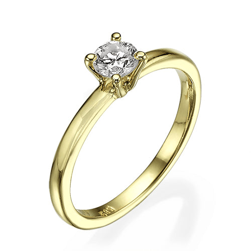 טבעת יהלום "מרי" זהב צהוב