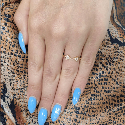 טבעת יהלומים "חיצים" זהב צהוב