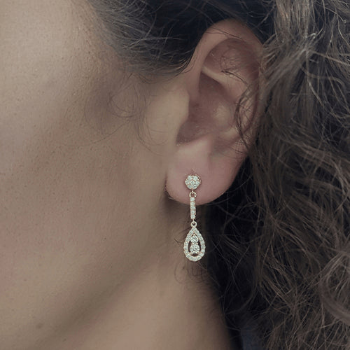 עגילי יהלום נופלים