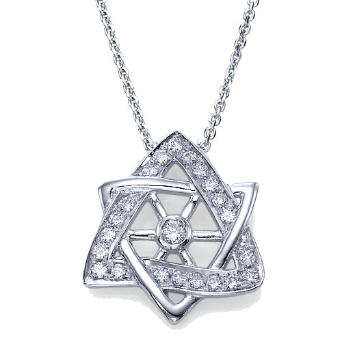 שרשרת יהלומים ותליון מגן דוד משובץ יהלומים