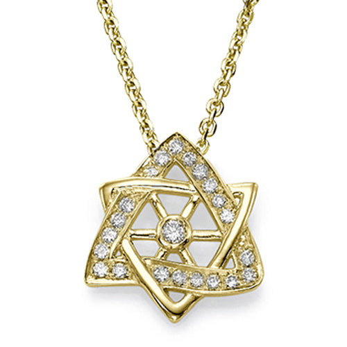 שרשרת יהלומים ותליון מגן דוד משובץ יהלומים