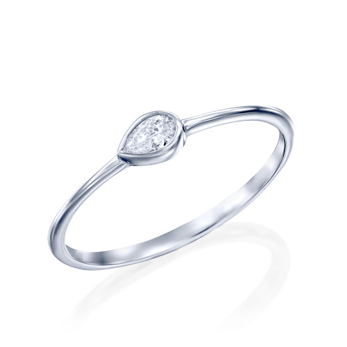 טבעת סוליטר "טיפה"