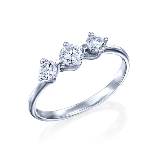 טבעת 3 יהלומים