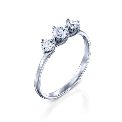 טבעת 3 יהלומים