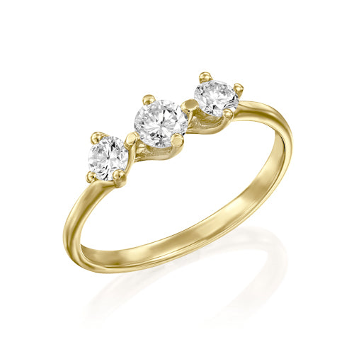 טבעת 3 יהלומים