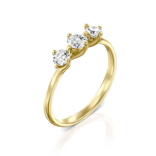 טבעת 3 יהלומים