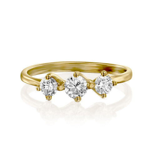 טבעת 3 יהלומים