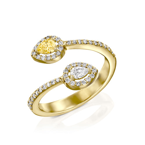 טבעת יהלומים "טיפות פנסי"