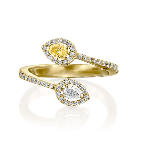 טבעת יהלומים "טיפות פנסי"