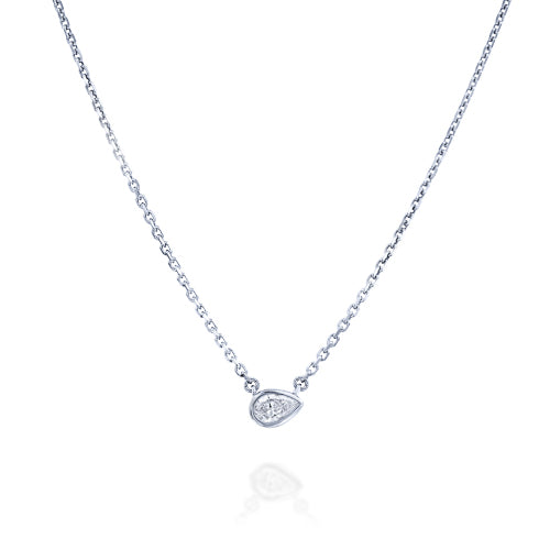 שרשרת יהלום טיפה טבעי בשיבוץ Bezel מזהב בעיצוב נקי אלגנטי לכל הופעה