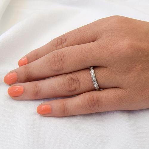 טבעת זהב לבן "מגי"