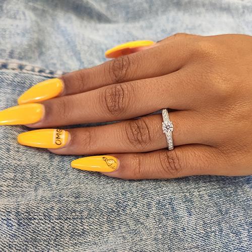 טבעת אירוסין קלאסית זהב לבן "אדל"