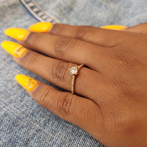 טבעת אירוסין זהב "אמה"