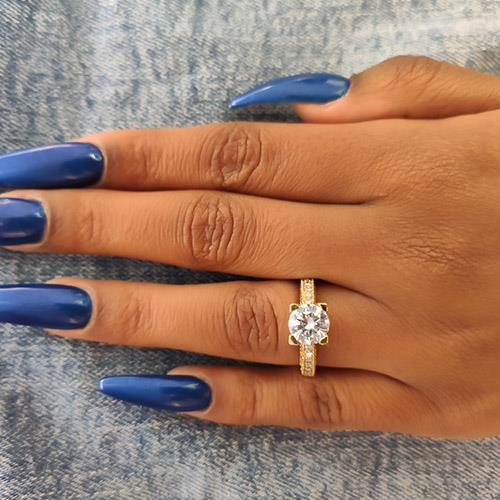 טבעת יהלומים "אווה" בעיצוב וינטאג' עתיק מזהב צהוב