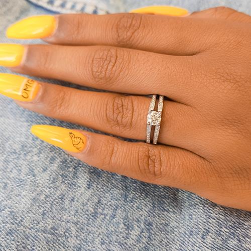 טבעת אירוסין זהב לבן "אלינור"